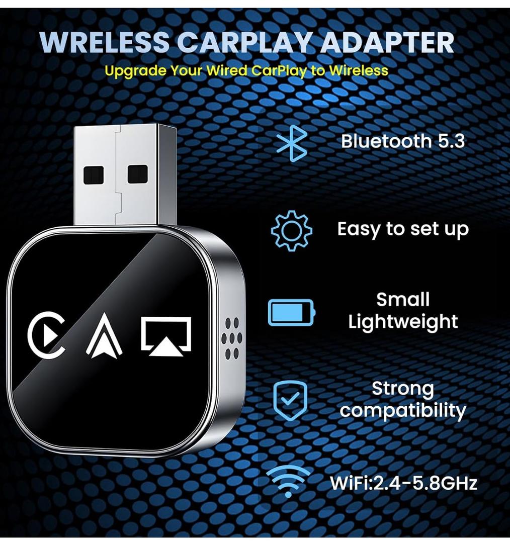 Wireless Carplay Adapter Screen Mirroring Adapter for Car Mirror Phone to Car Screen 2026 Auto Linker Pro 3 in 1 Bluetooth USB Apple Carplay and Android Auto Watch Tv Airplay Smart Box