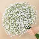 Der Rose 12Pcs Babys Breath Artificial Flowers White Fake Babies Breath Gypsophila Bulk Real Touch Faux Baby's Breath Flowers DIY for Wedding Centerpieces Floral Arrangements Home Party Decoration