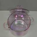 1.5L Pink Glass Potpourri Pot, 1500ml (51oz), Glass Cooking Pot, Heart-shaped Lid, Easy to Clean, Heat Resistant, Safe for Oven, Gas, Electric Stoves, and Dishwashers. for Potpourri, Pasta, and Soups.