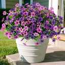 Artificial Flowers for Outdoors, 12 Bundles Multicolor Faux Silk Flower Spring Summer Decoration, Artificial Plants Fake Outdoor Flowers UV Resistant No Fade for Home Planter Porch Patio Yard Decor (Double Purple)