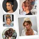 2PCS Messy Bun Hair Piece-Large Wavy Curly & Donut Updo Hair Pieces Set, Scrunchies Synthetic Chignon Ponytail Extensions Thick Updo for Women(Dark Brown Mixed Light Brown)
