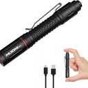 EDC Compact Flashlight, 330 High Lumen AAA Rechargeable with Clip and Small Tactical Switch Pocket Flashlight for Inspection,Work,Emergency,Hiking,Home,Outdoor
