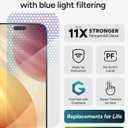 ZAGG XTR5 Screen Protector for iPhone 17 Pro Max - Glass, Blue Light Protection, 11X Stronger, Eyesafe CPF60 Tech, Anti-reflective Tech, Vibrant Color & Touch Sensitive Tempered Glass, Easy To Install