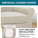Turquoize 2 Piece Chair Covers Armchair Slipcovers for Living Room Armchair Sofa Cover with Individual Cushion Covers Feature Jacquard Fabric (Chair, Island Fossi)