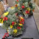 JOYHALO 2 Pack Set 18 Inch Christmas Urn Filler with 60 Warm White Lights, Battery Box with Timer, Xmas Pot Fillers with Branches Berries Pinecones, Outdoor Xmas Trees for Porch Pathway Yard Decor