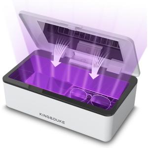 KING&DUKE Phone Sanitizer, UV Sanitizer Box with 360 UV-C Light, Portable UV Phone Sanitizer for Cell Phone, Keys, Glasses, Earphones  White