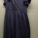 ZonJie Casual Dress for Women Elegant Summer Ruffle Cap Sleeve V Neck Swing A Line Cocktail Party Long Dresses Large