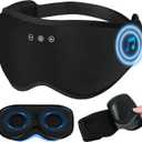 Bluetooth Sleep Headphones for Side Sleepers with Timming Setting, 100% Blackout 3D Contoured Eye Mask for Sleeping & Music Auto Shut Off, Breathable No Pressure for Side Sleeper Travel