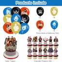 Westing Birthday Decoration,Wwe Party Decorations Include Banner,Cake Toppers and Ballons for Boxing Birthday Supplies