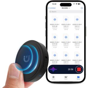132G (9800 Hour) Voice Activated Recorder - Elasound Voice Recorder with AI-Intelligent Triple Noise Reduction, Portable Audio Recorder for Work, Lectures, Meetings100H Continuous Recording Device (Black)