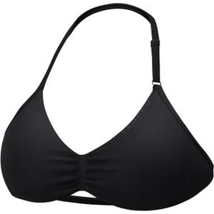 YEOREO SoftHue Impact Strappy Halter Bra for Sports Women Workout Padded Gym Yoga Bra (Black, L)