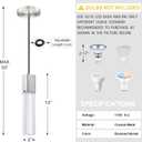 Seeded Crystal Shiny Hanging Kitchen Island Pendant Ceiling Light Modern Concise Fixture,2 Pack Brushed Nickel Finish for Kitchen Island Dining Room Bedroom Hallway