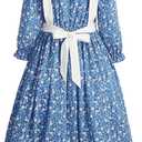 ReliBeauty Pioneer Girl Dress Colonial Prairie Costume Blue, 160