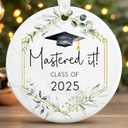 Graduation Ornaments 2025 - Graduation Gifts - Graduate Ornaments for Christmas Tree - Highschool, Masters Degree, Class of 2025 Gifts for Her, Him, Son, Daughter, Women - Ceramic Ornament