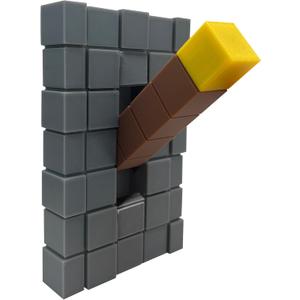 Game Room Light Switch Cover, 1 Toggles Blocks Light Switch Cover, My World Room Decor, 1 Gangs Standard Size for Fans Kids Bedroom Decoration, Yellow stick level