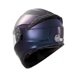 KYPARA Motorcycle Dual Visor Flip up Modular Full Face Helmet with DOT Certification of Impressionism (BlueChameleon, M)