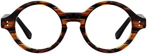 Zeelool Unisex Retro Acetate Round Eyeglasses Frame with Clear Lens Giggs FA0249