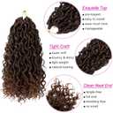 Goddess Locs Crochet Hair 18 Inch 7 Packs Ombre Brown Boho Faux Locs Crochet Hair for Black Women Pre Looped Crochet Locs with Curly Ends (1B/30)