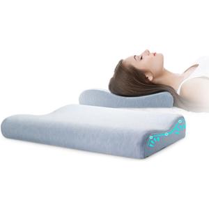 6CM Ultra Thin Contour Memory Foam Pillow, Thin Pillow for Stomach and Back Sleepers Slim, Low Profile Slim Bed Pillow for Sleeping and Neck Support with Washable Pillow Case (Short:20*11.8*(2.36 - 3.15))