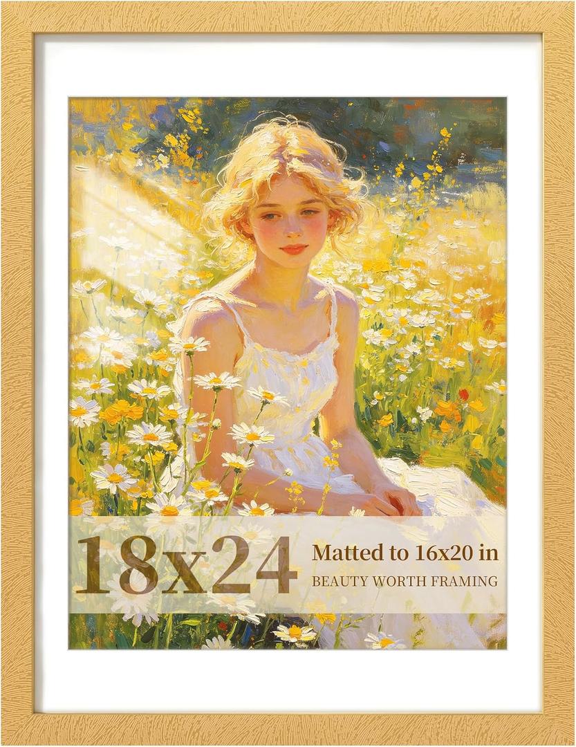 Picrit 18x24 Poster Frame, Picture Frame for Wall Mounting, Gold