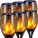 TomCare Solar Lights Outdoor 99 LED Higher & Larger Flickering Flame Solar Torch Lights 43" Waterproof Outdoor Lighting Solar Powered Pathway Lights for Garden Patio Yard, 6Pack