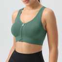 Zip Front Sports Bras for Women-Raceback Medium Support Padded Bra for Workout Yoga Gym Running, XL