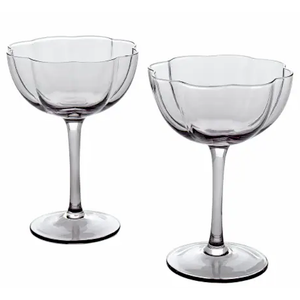 Gallery Tabletops  2 Piece Gray Couple Glass Set