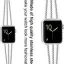fastgo Silver Compatible with Apple Watch Band for Women 44mm 45mm 49mm Ultra 40mm 41mm 38mm, Cool Chains Metal bracelet Stainless Steel Wristband for IWatch SE Series 9 8 7 6 5 4 3 2 1