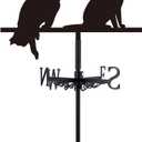 SUPERDANT Cats Weathervane Animals Weather Vane for Yard Cat Metal Wind Vanes Roof Mount for Outside Garden Black Weathervanes Farmhouse Farm Barn Sheds Patio Outdoor Decorations Gifts