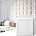 Art3d 33-Pack 3D Textured Accent Wall Panel for Interior Décor, Waterproof PVC Decorative Wall Paneling for Living Room Bedroom Gaming Room Office, 11.8"x11.8" Cover 32.Sq.Ft., White