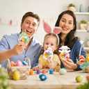 36 Pack Easter Candy Holder Cards - DIY Bunny Chick Egg Style with Plastic Domes, School Classroom Party Favors
