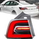 4Pins LH Tail Light Assembly Fit for 2021 2022 2023 Tesla Model 3 Model Y Rear Lamp Left Driver Side With Bulbs USA Type Yellow Signal Light 1502086-00-D