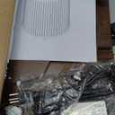 ONBRILL Round End Table with Charging Station, Mid Century Bedside Table with Sliding Door & 2 Tier Storage, Modern Nightstand for Living Room, Bedroom, Entryway, Walnut (Pack of 1)