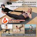 Multifunction Pedal Resistance Band with Handle, 3 Tube Adjustable 30/40/50LB Foot Pedal Puller Resistance Bands with Poster, Extended Length Tension Rope for Men Women Full Body Workout Home Gym