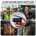 Wearable Bluetooth Speaker with Magnetic Clip, IPX7 Waterproof Mini Personal Speaker for Construction Job Site, Golf Cart, Hiking, Small Clip on with Mic, BT 5.4, TWS, Black