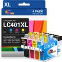 Clorisun LC401 Ink Cartridges Compatible for Brother Printer LC401 401 Work with Brother MFCJ1010DW Ink Cartridges MFC-J1010DW MFC-J1170DW MFC-J1012DW Printer (2Black 1Cyan 2Magenta 1Yellow, Pack)