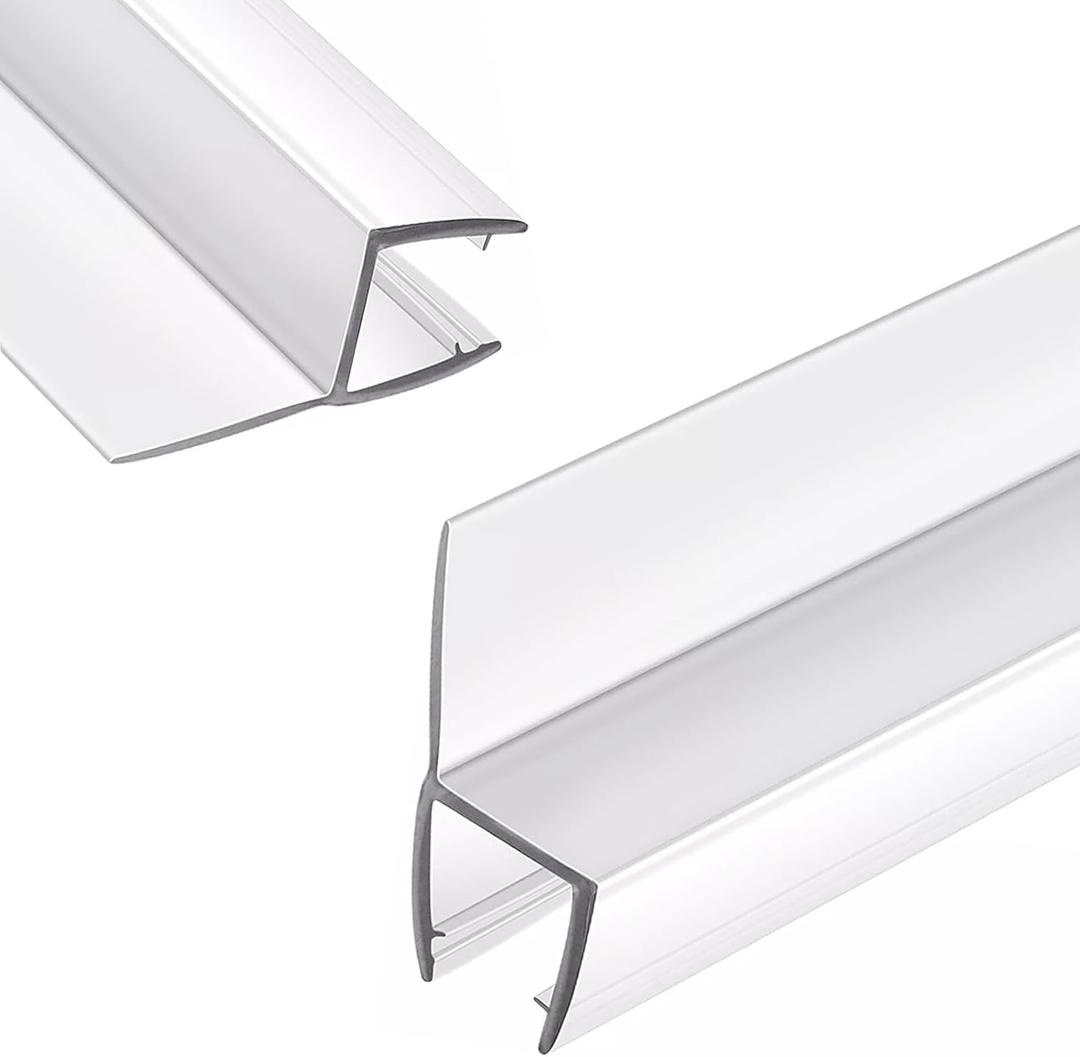 2 Pack Shower Door Side Seal Strip, 1/2" X 78" H-Type Frameless Shower Door Seal Suitable for 1/2 Inch (12mm) Glass Door Seal Strip