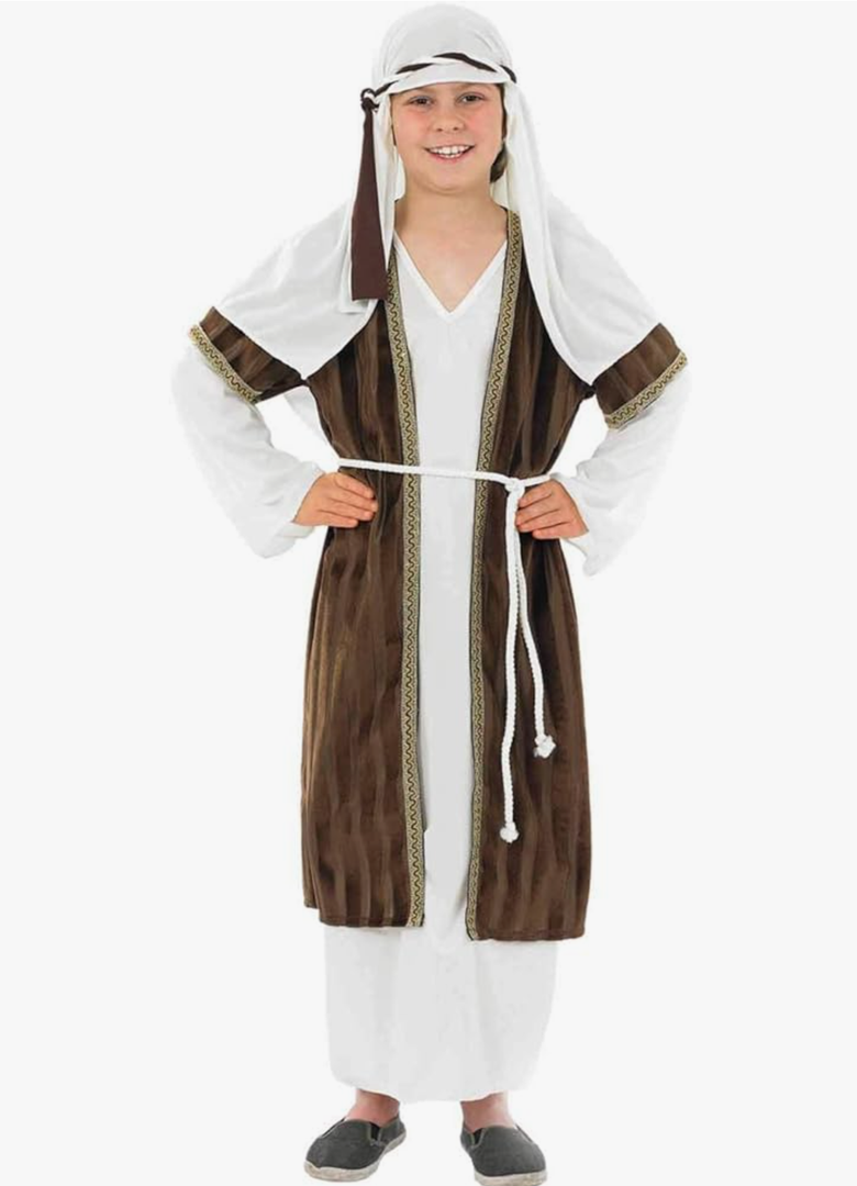 Fun shack Boys Shepherd Costume for Kids, Joseph Costume for Boys, Shepherd Boy Outfit, Nativity Dress-Up