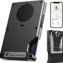 Air Wallet,Minimalist Wallet With Built In Airtag Chip, Rfid Blocking Credit Card Holder,Slim Wallet For Men,Compatible With Apple Find My Ios Only,Detachable Money Clip (Minimalist, Black)