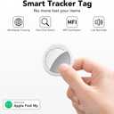 2026 New [Apple MFi Certified] (iOS Only) Tracker Tags-4 Pack, Tukio Bluetooth 5.3 GPS Tracker for Apple Find My, Replaceable Battery, 100dB Key Finder and Item Locator for Car, Keys, Luggage, White
