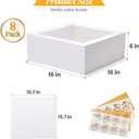 COTOPHER 16 Pcs 16x16x6 In Sheet Cake Boxes, Bakery Boxes with Window, 16x16x6in-8 pack