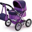 Bayer Doll Stroller Foldable Pram for Dolls up to 18 in, Adjustable Handle, Lilac