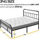 BOSRII King Size Bed Frame with Headboard and Footboard, 18 Inches High, 3500 Pounds Metal Slats Support for Mattress, No Box Spring Needed,Noise-Free, Black