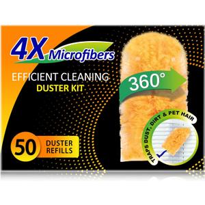 Duster Refills 50 Counts, 360 Heavy Duty Multi Surface Duster Refills for Cleaning, Compatible with Swiffer Dusters (50 Count (Pack of 1))