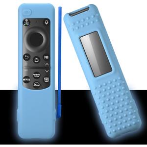 2 x 2023 Samsung Smart TV Solar Remote BN59-01432 BN59-01436B BN59-01392B TM2360E TM2360F Silicone Protective Cover with Lanyard(Luminous Blue)