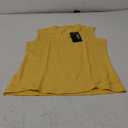 BGOWATU Women's Golf Polo T-Shirts Sleeveless V Neck Collarless Tennis Shirts UV Protection Quick Dry Lightweight (13-yellow)