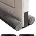 Shouken 2 Pack Premium Velvet Under Door Draft Stopper, 30'' to 36'' Adjustable Gap Filler, Double-Sided Windproof Seal, Easy Install to Block Noise, Cold Air, Light, Dust, and Drafts