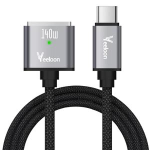 USB C to Magnetic 3 Cable 6 FT for M4 MacBook Air Pro Charger,140W Magnetic Safe 3 Fast Charging Cable for MacBook Air (15''/13'' M4 2025, M3 2024, M2 2023, M2 2022), Pro (16"/14" 2024/2023/2021)