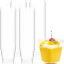 100 Packs 5 oz Dessert Cups Clear Cups Mini Dessert Cups Ice Cream Cups Small Plastic Cups Yogurt Cups Pudding Cups 5 oz Plastic Cups Square Dessert Cups (100, 5oz)