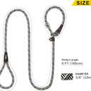 Fida Durable Slip Lead Dog Leash, 6 FT x 3/8" Heavy Duty Comfortable Strong Rope Slip Lead for Small Dogs and Puppies, No Pull Pet Training Leash with Highly Reflective(3/8", Grey)